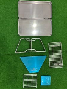 Portable BBQ Grill Non-Stick Surface Stainless Steel Folding BBQ Grill Table Camping Picnic BBQ