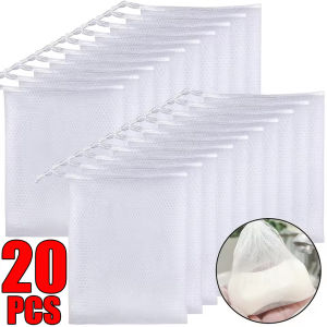 20PCS Foaming Net Facial Cleanser Soap Mesh Bag Body Wash Foaming Mesh Bag Drawstring Bag Foam Net Household Cleaning Supplies