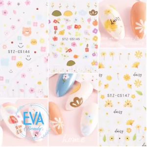 Sticker Dán Móng Tay 3D Chống Nước Hoa flower Collection Hoạ Tiết Hoa Lá Màu Floral Green Leaf CA553 / CA570