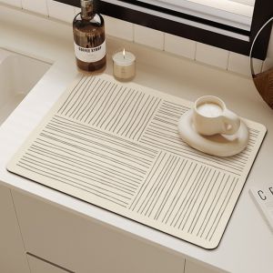 Quick Drying Kitchen Drain Pad Line Super Absorbent Countertop Coffee Dish Drying Mat Non-slip Dinnerware Tableware Placemat