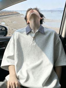 LIUBU | Heavy Weight Plaid Illusion Two-Piece Regular Fit Polo Shirt
