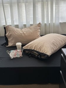 Simple Ins Style Macaron Color Collision Bow Tie Pillowcase 48x74cm Dormitory Pillow Cover Polyester Universal Quality