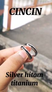 CINCIN TITANIUM SILVER HITAM PRIA WANITA SUPER KEREN