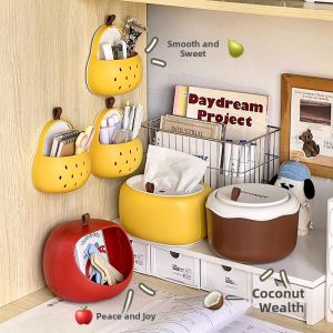 Cute Stationery Storage Box Student Dormitory Desktop Essential Creative Organizer Box for Tapes Notebooks Miscellaneous Items