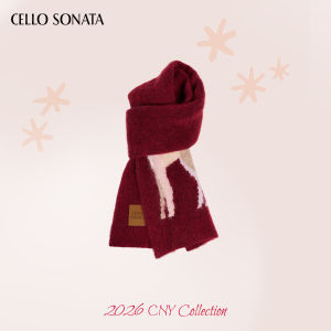 Cello Sonata | Llama and Mohair Artist Collaboration Red Knit Long Scarf
