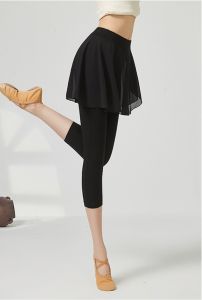Dance Gauze Skirt Pants Female Modern Dance Practice Modal Tight Yoga Pants Classical Dance Chiffon Performance