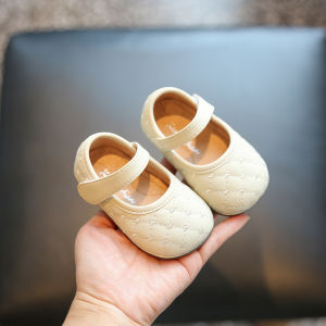 Princess Style Soft Leather Baby Girl Shoes Spring Autumn Season Learning to Walk Shoes Anti-Slip Rubber Sole Infant Footwear