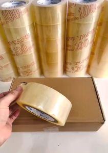 Sku187 - 1 cây băng keo trong dán thùng đóng hàng hóa. 45cm x 100yard dai chắt.