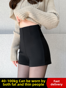High Waist Black Suit Shorts Womens Spring Summer Slim A-Line Base Layer Outdoor Hot Pants Korean Style Commute Simple Zipper