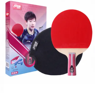 DHS | Red Double Happiness Three Star Ping Pong Paddle for Beginners Primary School Students Special Single Straight Horizontal 1274