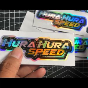 ( isi 05 Stiker ) Stiker Racing Variasi Hura Hura Speed Hologram Cutting Sticker Aksesoris Motor Murah Glosy Anti Air