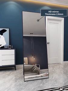 QUANU Cermin panjang Long Mirror Stand Full Body Mirror Hanging Wall Mirror Full-length Wall Mounted Mirror Bedroom Floor Mirror Cermin enuh panjang menegak Berdiri Cermin dinding 全身镜子
