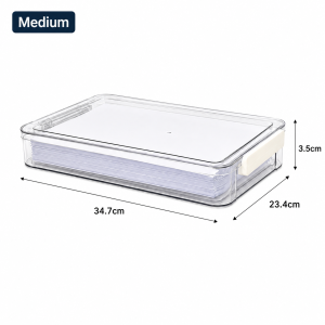 Transparent A4 Document Storage Box Stackable Dustproof Plastic File Organizer with Lid for Papers Certificates Students Home Of
