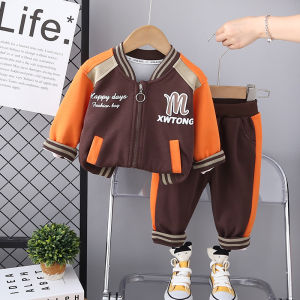 Boys Fashion Coordinated Set Casual Qiao Beihu Cotton Blend Fabric Wardrobe for Spring Autumn Suitable for 9 Months to 5 Years Old