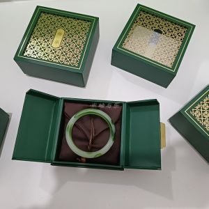 High End Double Open Jewelry Box for Elderly Gift Storage Packaging Jade Pendant Necklace Ornament Luxury Present Wrapping