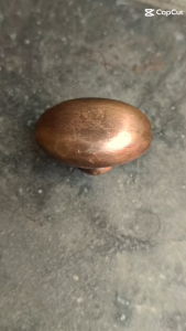 Knop Laci Kuningan Antik Motif Oval