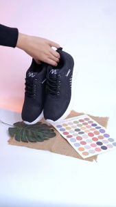 Sepatu Anak Sekolah Hitam Kode Q - 07 Model sneakers Kekinian Terbaru Sol Ringan Bisa COD