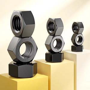 Metric Grade 8.8 Black Hex Nuts - for Automotive Machinery & DIY Projects - DIN934 Carbon Steel - M3 M4 M5 M6 M8 M10 M12 M16