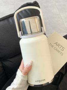 แก้วน้ำสแตนเลสความจุขนาดใหญ่แบบเรียบง่ายพร้อมกรองน้ำสำหรับผู้ชายและผู้หญิง แก้วน้ำสำหรับต้มชา แก้วน้ำรักษาความร้อน