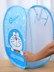 Foldable Mesh Pop Up Clothes Bucket  Dirty Cloth Basket Storage Steel Frame Laundry Basket  Bakul Baju Kotor 脏衣篮