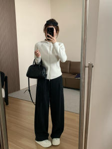 Ultra Slimming Black Casual Sweatpants Womens Autumn Winter New Loose Feel Banana Pants plus Size Fat MM Long Straight Leg Pants
