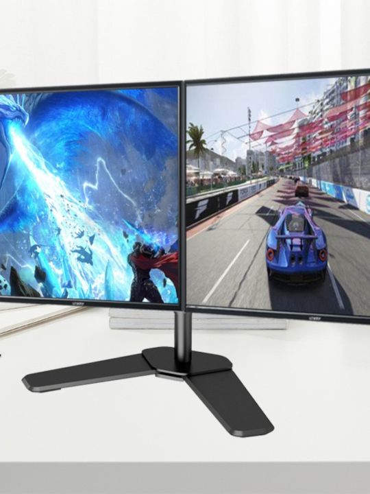 Double-Arm Monitor Stand for 14-27 Inch Three-Screen 24-Inch Desktop ...