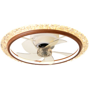 FANZHEN | Retro Walnut Rotating Fan Light