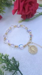 [Quà Tặng Ý Nghĩa] Vòng Tay Lắc Tay Mân Côi Phale Tròn Phối Phale Cỏ 4 Lá | Vật Thánh Công Giáo