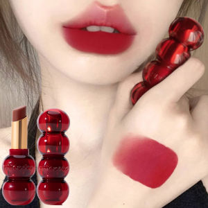 Matte Velvet ลิปสติกน่ารัก Gourd Shape สวมใส่ Solid Lip Gloss กันน้ํา Non-stick Cup Lip Tint เกาหลีแต่งหน้าเครื่องสําอาง