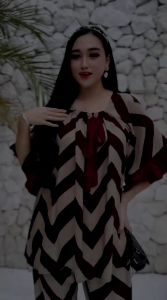 ONESET BLASTER SETELAN CELANA PANJANG ZIGZAG LEHER KARET LENGAN REMPEL RAYON TEBAL HALUS ADEM PAKAIAN WANITA VIRAL KEKINIAN