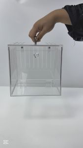 กรงพกพาอะคริลิค ขนาด 20 cm พร้อมหูหิ้ว Stainless ตู้พกพา กรงเล็ก กรง 20 ซม.