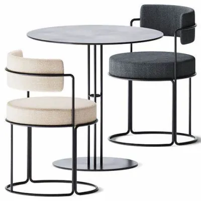 Casual Outdoor Table And Chair Set Iron Art Colorful Bistro Cafe Tea Shop Yard Combination Design Dining Chairs Home Furniture