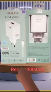 Charger Daya Tahan Tinggi untuk Oppo Find X5 Lite 80W Power Adapter Super Vooc Support Fast Charging