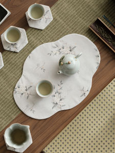 Waterproof Chinese Style Tea Ceremony Tablecloth Scenic Table Flag Retro Xiangyun Silk for Home Tea Table Accessories