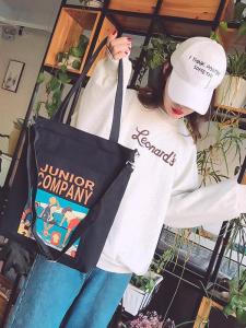 Túi Vải Canvas Đeo Vai Đơn Cho Nữ Phong Cách Hàn Quốc Thường Ngày Nghệ Thuật Đại Học Túi Đeo Chéo Túi Vải Mềm Có Thể Gấp Lại