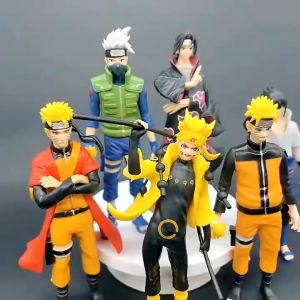 Mô hình Naruto 6 nhân vật cao 19-20cm Kakashi Sasuke Itachi Gaara Sakura Minato Rock Lee Nara Shikamaru