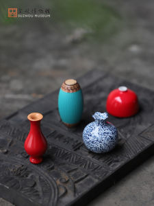 Suzhou Museum Cold Porcelain Fridge Magnet Mini Ancient Kiln Glazed Porcelain Flower Pot Creative Cultural Gift
