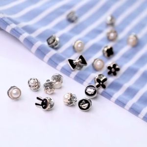 Pearl Button Brooch 40: Anti-Glare Detachable Muslim Clothing Accessories