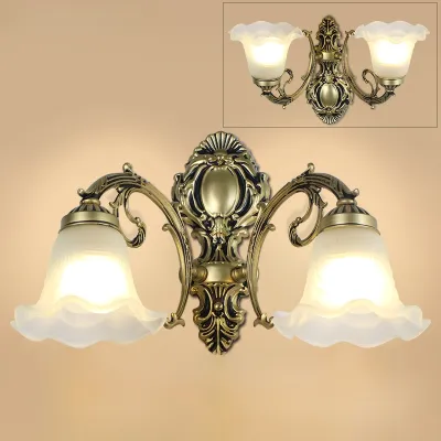 European Style Simple Bedside Wall Lamp Single Head Bedroom Corridor Lighting Fixture Alloy Glass Body Energy Saving LED Light