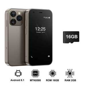 15SE Small Pocket Mobile Phone 3.0 Inch HD Screen 3G WCDMA Android 8.1 Dual SIM Face Unlock WiFi GPS Play Store Mini Smartphone