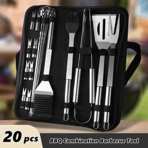 1 Set Utensil Set Outdoor Camping Tableware Stainless Steel Bbq Kits Outdoor Home Bbq Combination Bbq Kits Camping Cookware