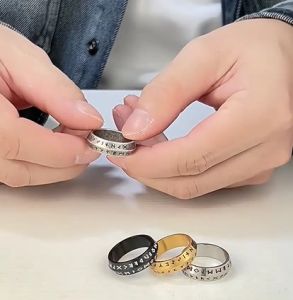 Kemstone Dounle Obliquity Stainless Steel Mens Viking Ring Silver Gold Plated Black Jewelry