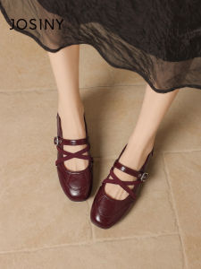 Josiny | Soft Lightweight Low-Cut Mary Jane Shoes Cross Strap