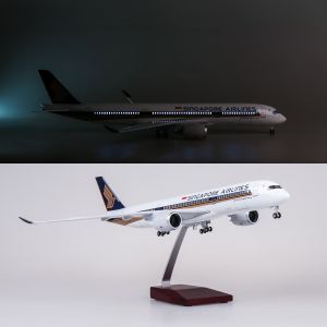 47cm Large Scale Toy Plane Singapore A350 Diecast Resin Airplane Model Kit with Stand for Aviation Enthusiast Gift or Collection