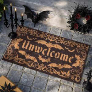 Halloween Crow Bat Carpet Unwelcome Non-Slip Rug Gothic Door Mat Entryway Spooky Floor Carpet Home Party Decor