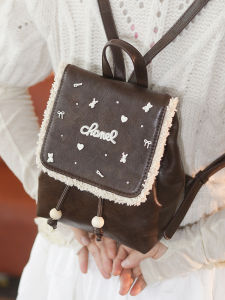 กระเป๋าเป้สะพายหลังผ้า PU น้ำหนักเบา นุ่ม สไตล์หวานๆ สำหรับใส่ไปเที่ยวในฤดูใบไม้ผลิ กระเป๋าสะพายไหล่แบบลำลองสำหรับเยาวชน