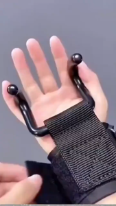 Gym Hook Wristband Strap Lifting Claw 1 Set Gymhook Wrist Protector Gym Training Fitness Hitam