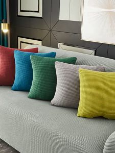HOYAA Modern Thick Plain Throw Pillow Case 3D Textured 16X16 inches with Zipper Sofa Cushion Cover Home Decor