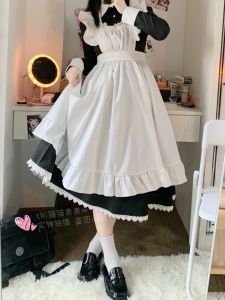 Cat and Cat ~ British Traditional Black and White Maid Costume Daily Cute Dress Maid Cafe Uniform Cos