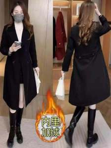Womens Thickened Fleece Lined Mid-Length Coat Winter New Style Waist-Cinching Slimming Small Talls Elegantly Designed Outerwear